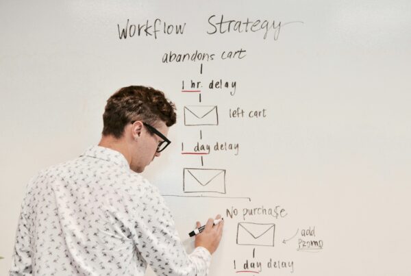 Marketer planning out workflow strategy using CDP data